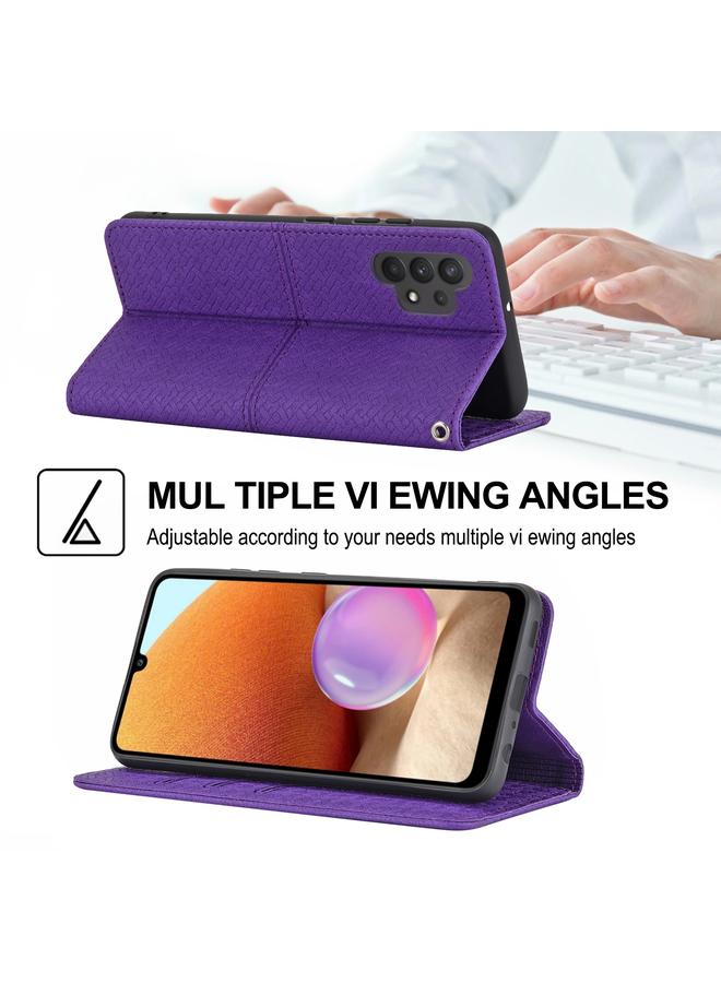 S-TOP Case For Samsung Galaxy A32 4G Woven Texture Stitching Magnetic Horizontal Flip PU Leather Case with Holder & Card Slots & Wallet & Lanyard - Image 5