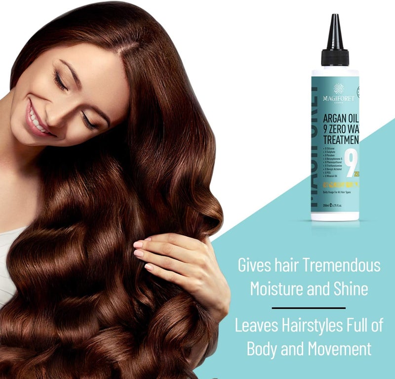 MagiForet Hair Treatment, Hair Mask, Argan Oil 9 Zero Hair Water Treatment, with Natural Keratin, Protein, Sulfate Free Repairing Conditioning Volumizing for Dry Damaged Colored and All Hair Types - Image 3