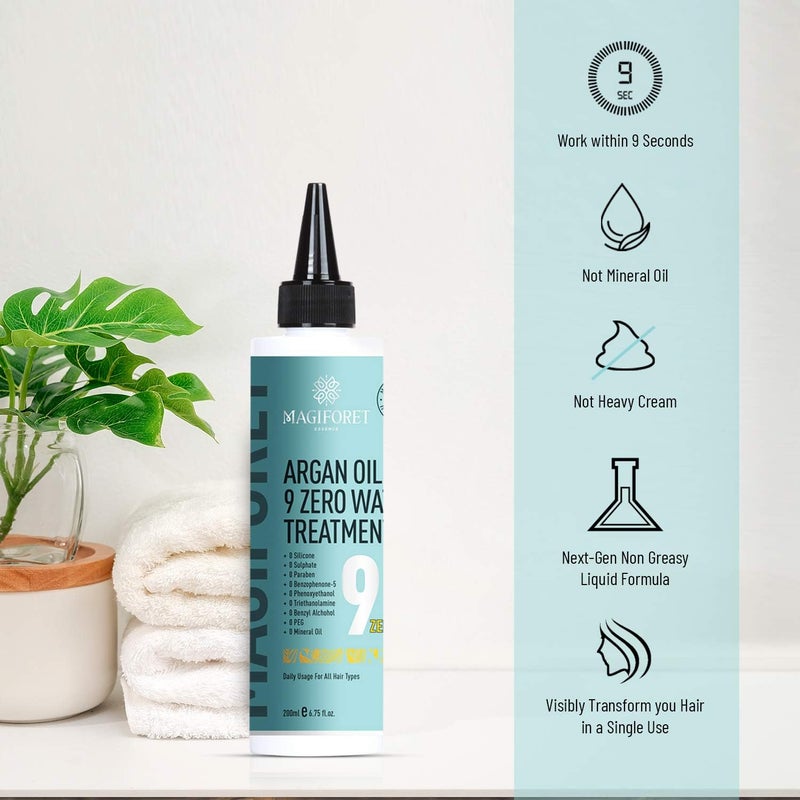 MagiForet Hair Treatment, Hair Mask, Argan Oil 9 Zero Hair Water Treatment, with Natural Keratin, Protein, Sulfate Free Repairing Conditioning Volumizing for Dry Damaged Colored and All Hair Types - Image 4