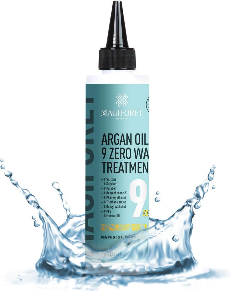 MagiForet Hair Treatment, Hair Mask, Argan Oil 9 Zero Hair Water Treatment, with Natural Keratin, Protein, Sulfate Free Repairing Conditioning Volumizing for Dry Damaged Colored and All Hair Types - Image 1