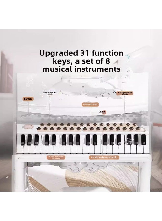 Children's Electronic Organ Beginner Girl's Home Piano Toy Net Red Piano Key Can Play Musical Instrument Baby Birthday Gift-Color:Princess Gift Box  + Smoothie Princess Satchel Gift Box  - Image 4