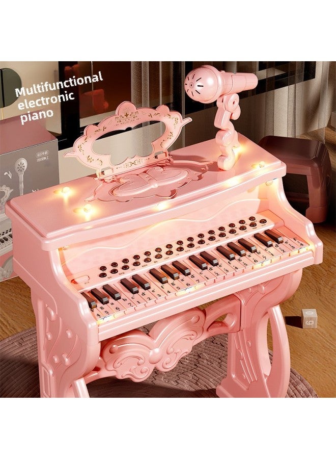 Children's Electronic Organ Beginner Girl's Home Piano Toy Net Red Piano Key Can Play Musical Instrument Baby Birthday Gift-Color:Princess Gift Box  + Smoothie Princess Satchel Gift Box  - Image 2