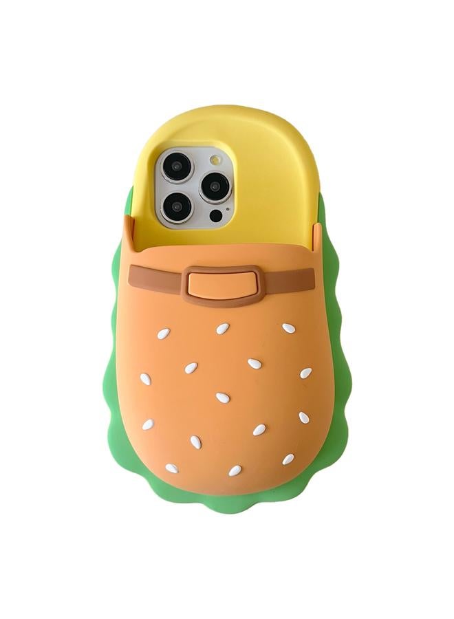 اس-توب جراب لهاتف iPhone 16 Pro Hamburger Silicone بتغطية كاملة - Image 1