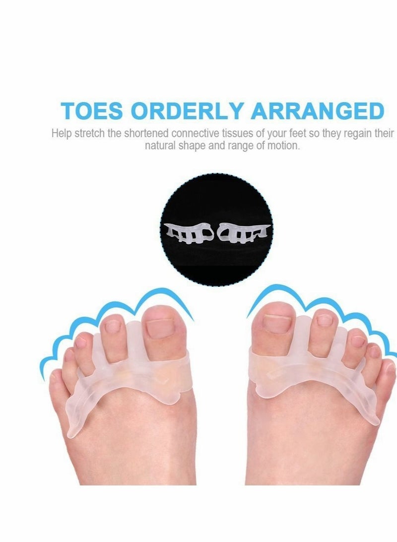 كابتن تيك Toe Separators Gel Silicone Toe Spacers, Hammer Toe Straightener Spreaders, Overlapping Toe Corrector Toe Alignment for Bunion Pain Relief for Women Men Night and Day UseUniversal Size - Image 1