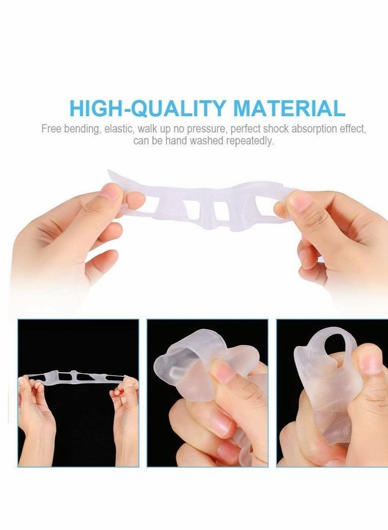 كابتن تيك Toe Separators Gel Silicone Toe Spacers, Hammer Toe Straightener Spreaders, Overlapping Toe Corrector Toe Alignment for Bunion Pain Relief for Women Men Night and Day UseUniversal Size - Image 3