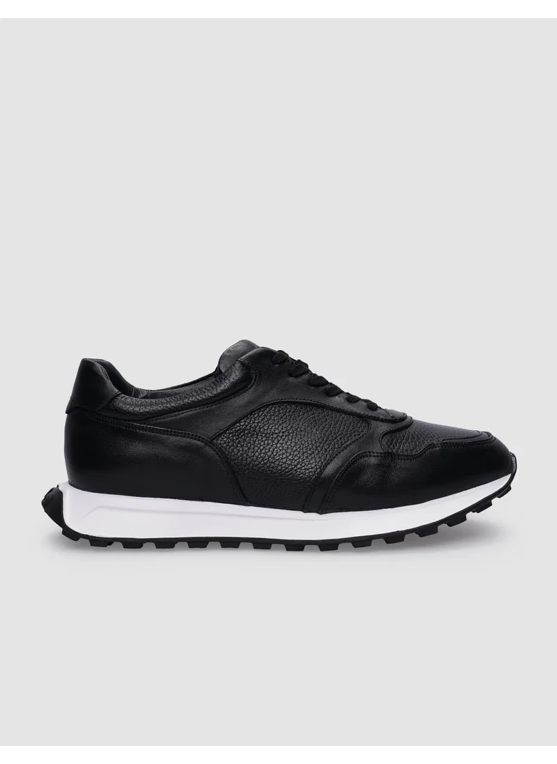 كاباني Leather Black Lace-Up Men's Sports Shoes