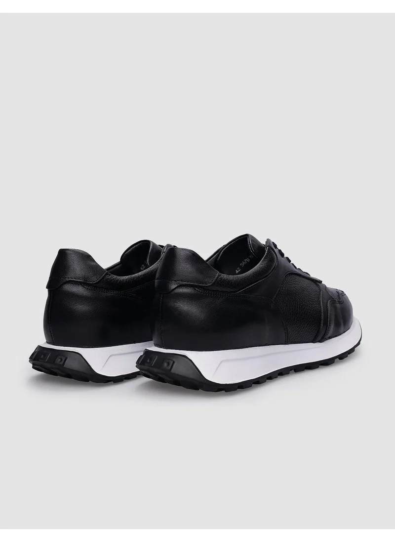 كاباني Leather Black Lace-Up Men's Sports Shoes