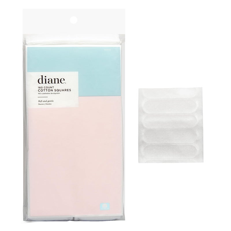Diane 2.4" x 2" Cotton Squares, 100% Pure Cotton, Ideal for Makeup Removal, Nail Polish Touch-Ups, Skincare, and Everyday Household Use, 160 Count - Image 1