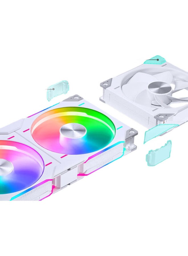 Phanteks Phanteks D30 14Cm White Reverse Building Block Fan With Argb Lighting, Case Cooling Fan (30Mm Thick, Cable-Free Assembly, Hidden Screw Holes, Triple Pack) - Image 2