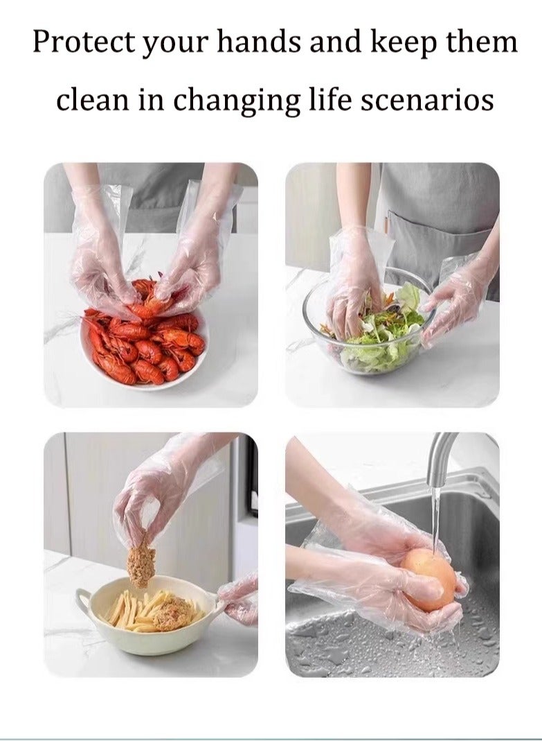 Disposable Food Preparation Gloves 50 pieces of plastic food safe disposable gloves, each individually wrapped in kraft paper - Image 2