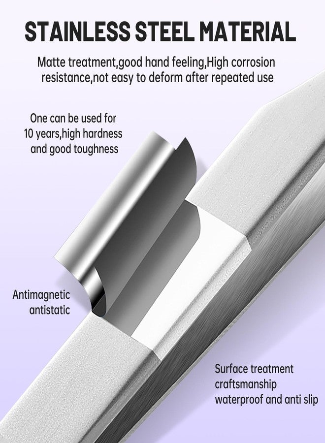 Natuhana High Precision Lash Tweezers for Individual and Volume Eyelash Extensions Premium Stainless Steel Curved Fiber Tip Professional Isolation Tweezer - Image 5