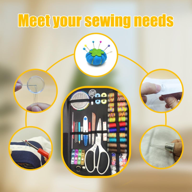 Ghguole 66 Color Sewing Kit for Adults,305 Pcs Sewing Thread Kit,Portable Needle and Thread Kit for Sewing,for Adults, Kids, Beginner, Home, Travel, Emergency Sewing Kits - Image 4