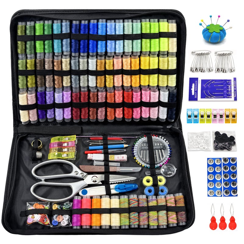 Ghguole 66 Color Sewing Kit for Adults,305 Pcs Sewing Thread Kit,Portable Needle and Thread Kit for Sewing,for Adults, Kids, Beginner, Home, Travel, Emergency Sewing Kits - Image 1