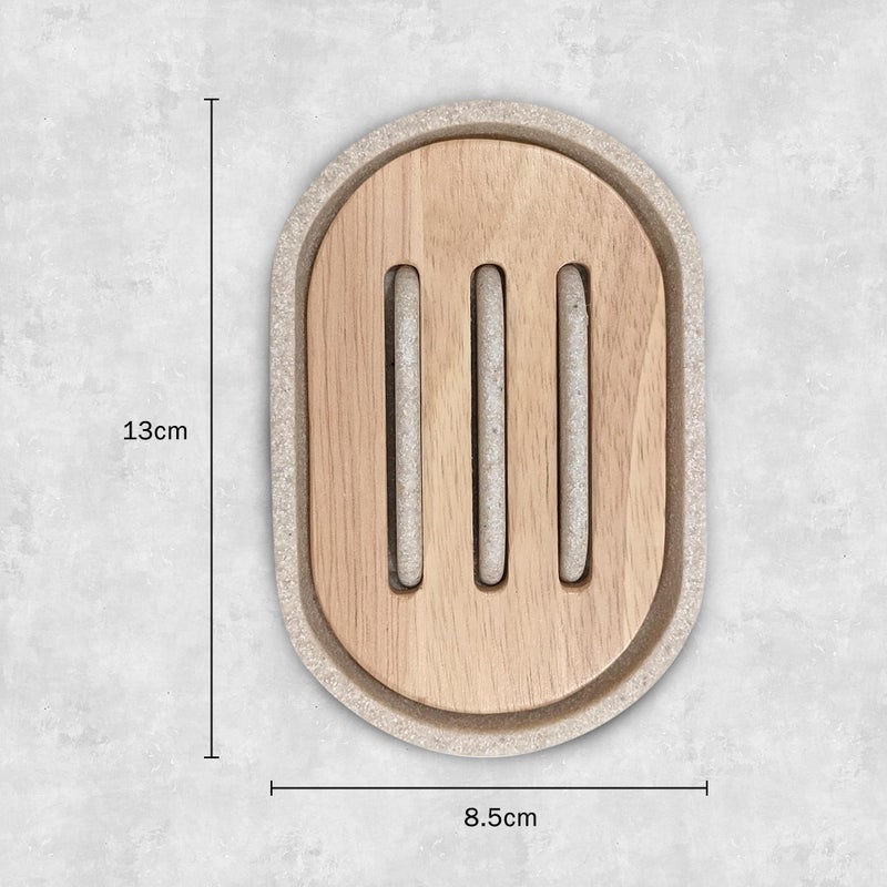 IBELL Bathroom Accessories Sandstone Resin Soap Case Holder, Soap Dish Organizer Self Draining Soap Saver, Shower Soap Box for Bathroom Kitchen Sink - Image 5