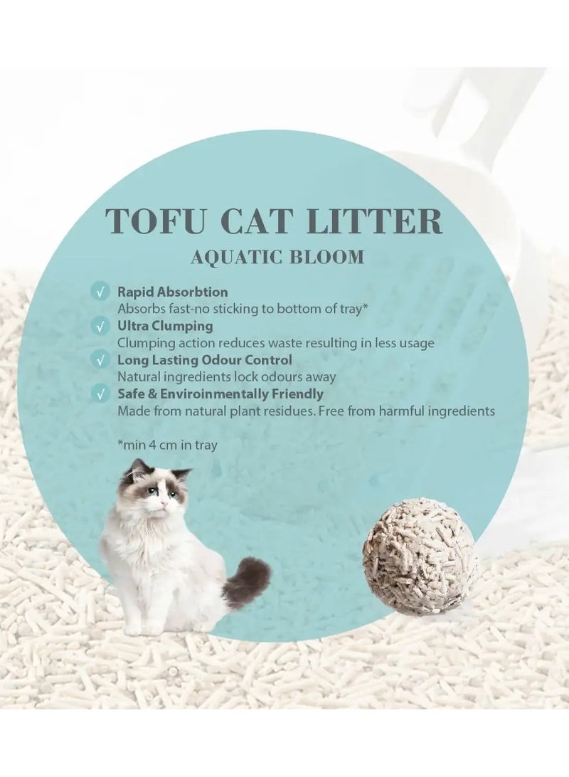 بايولاين عرض كومبو - رمل قطط بيولاين توفو ٧ لتر - عطر أزهار مائية + مغرفة رمل قطط موديرنا - Image 2