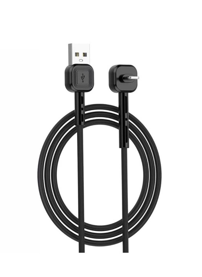 أوي كابل Awei CL-65 USB إلى 90° Lightning 2.4A، باللون الأسود  - Image 3