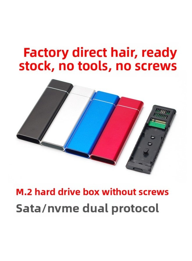 M.2 Mobile Hard Disk Box NVME/SATA Dual Protocol TYPE C Solid State Hard Disk Box USB3.1NGFF/PCIE-Color:Gray-dual Protocol (NVMe/SATA)