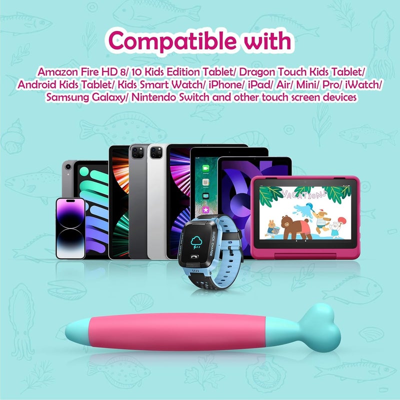 MEKO Stylus Pen for Kids Amazon Fire Tablet, 3 Pack Kid-Friendly Stylus Pens for Touch Screens for Fire HD Tablet 8/10, Kindle, Kids Samrt Watch, iPad Pro/Mini/Air, iPhone, Easy Grip Durable & Safe - Image 4
