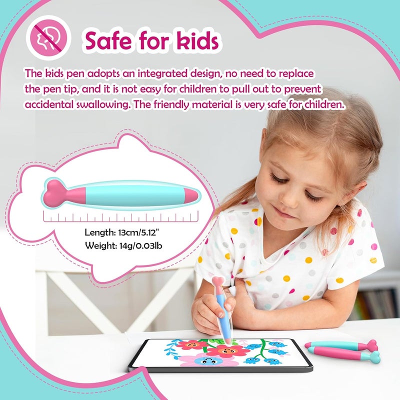 MEKO Stylus Pen for Kids Amazon Fire Tablet, 3 Pack Kid-Friendly Stylus Pens for Touch Screens for Fire HD Tablet 8/10, Kindle, Kids Samrt Watch, iPad Pro/Mini/Air, iPhone, Easy Grip Durable & Safe - Image 3
