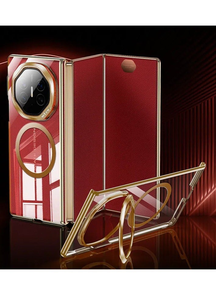 Clear Case for Huawei Mate XT Ultimate(2024) with Golden border,Compatible with MagSafe,Electroplated Transparent Anti-yellowing and Anti-fouling Cell Phone Case for Mate XT Ultimate - Image 1