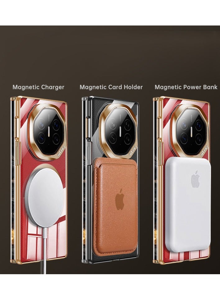 Clear Case for Huawei Mate XT Ultimate(2024) with Golden border,Compatible with MagSafe,Electroplated Transparent Anti-yellowing and Anti-fouling Cell Phone Case for Mate XT Ultimate - Image 2