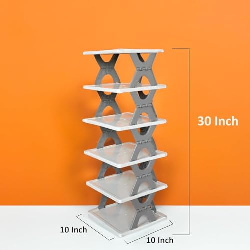 Black Olive Premium Shoe Rack, Stackable Storage Organizer for Bedroom entryway, Adjustable Rack, Slots Shelf,Easy Clean,Space-Saving, Tower Rack Shoes Home Portable Slippers Shelf Organiser (6 Layer) - Image 2
