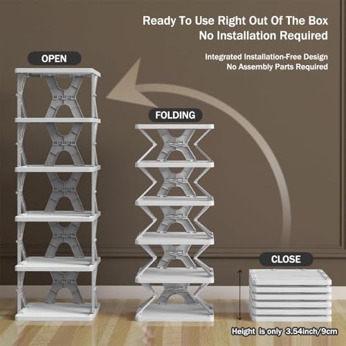 Black Olive Premium Shoe Rack, Stackable Storage Organizer for Bedroom entryway, Adjustable Rack, Slots Shelf,Easy Clean,Space-Saving, Tower Rack Shoes Home Portable Slippers Shelf Organiser (6 Layer) - Image 3