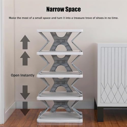 Black Olive Premium Shoe Rack, Stackable Storage Organizer for Bedroom entryway, Adjustable Rack, Slots Shelf,Easy Clean,Space-Saving, Tower Rack Shoes Home Portable Slippers Shelf Organiser (6 Layer) - Image 5