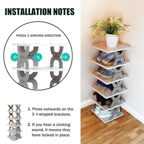 Black Olive Premium Shoe Rack, Stackable Storage Organizer for Bedroom entryway, Adjustable Rack, Slots Shelf,Easy Clean,Space-Saving, Tower Rack Shoes Home Portable Slippers Shelf Organiser (6 Layer) - Image 4