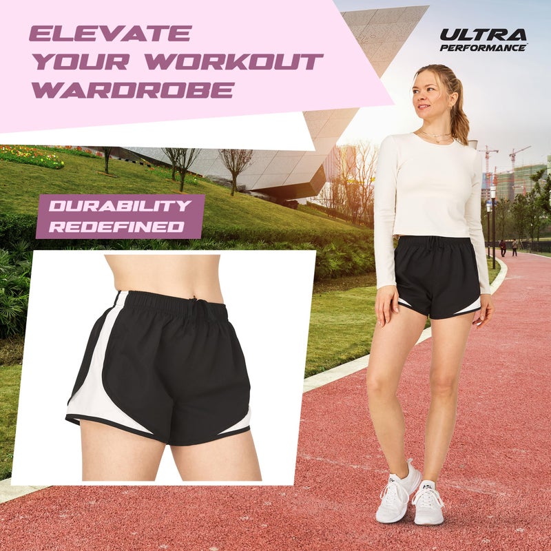 Ultra Performance Women's Running Shorts 4-Pack Athletic Workout Gym Shorts for Women, with Brief Liner - Image 4