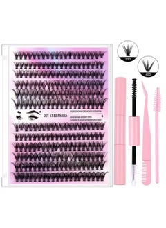 DIY Eyelash Individual Lashes Cluster Lashes Natural Look 3D Effect Black Individual False Eyelashes with Eyelash Glue