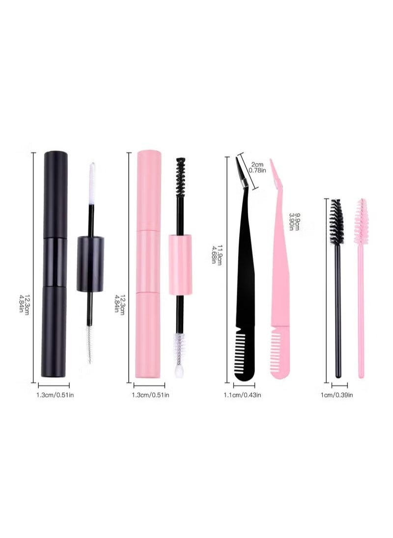 Generic - DIY Eyelash Individual Lashes Cluster Lashes Natural Look 3D Effect Black Individual False Eyelashes with Eyelash Glue - Image 1