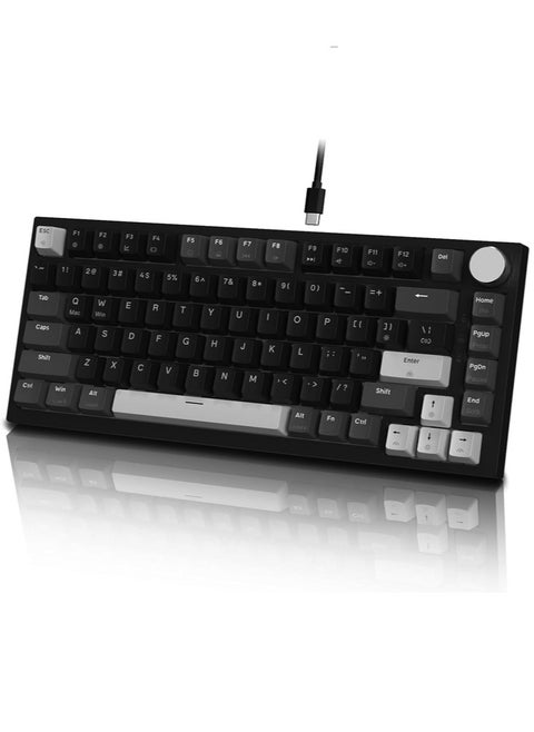 K85 Rapid Trigger 75% Wired Mechanical Gaming Keyboard Gasket with Hot Swapped Adjustable Actuation Magnetic Switch Programmable Knob TKL RGB Backlit PBT Keycaps for Win Mac Gamer