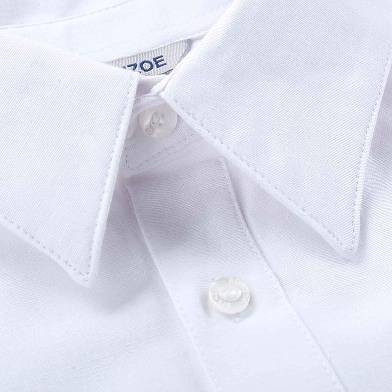 Bienzoe Boys Long Sleeve Shirt: School Uniform Oxford Button Down Cotton Tops Suspender Bowtie Pack - Image 5