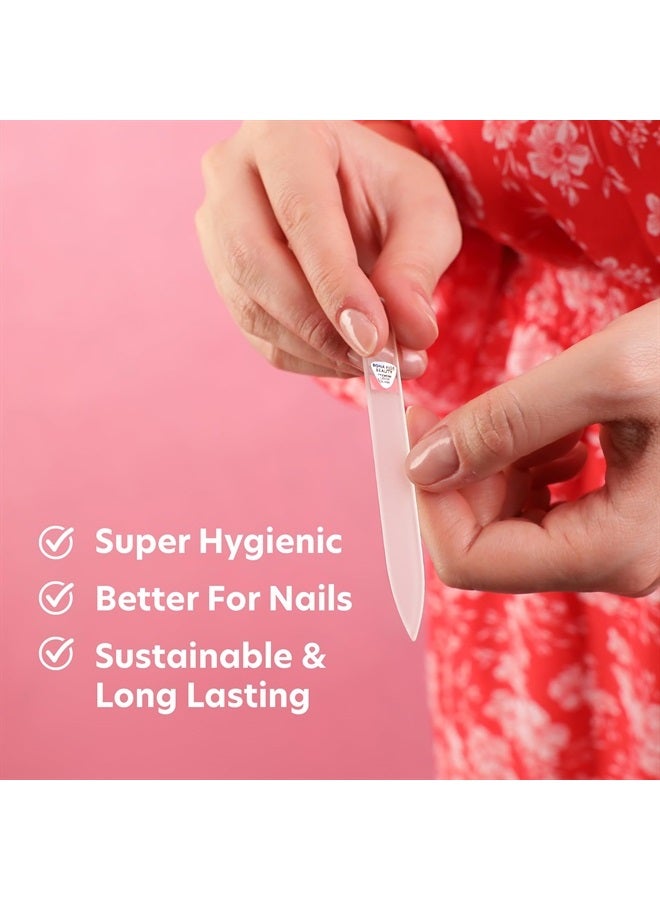 Bona Fide Beauty Bona Fide Beauty Czech Glass Nail Files for Natural Nails (Clear) - 1Pc Crystal Nail Filer, Nano Glass File with Case Handcrafted in The Czech Republic - Image 4