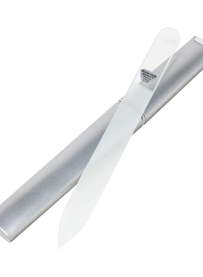 Bona Fide Beauty Bona Fide Beauty Czech Glass Nail Files for Natural Nails (Clear) - 1Pc Crystal Nail Filer, Nano Glass File with Case Handcrafted in The Czech Republic - Image 1