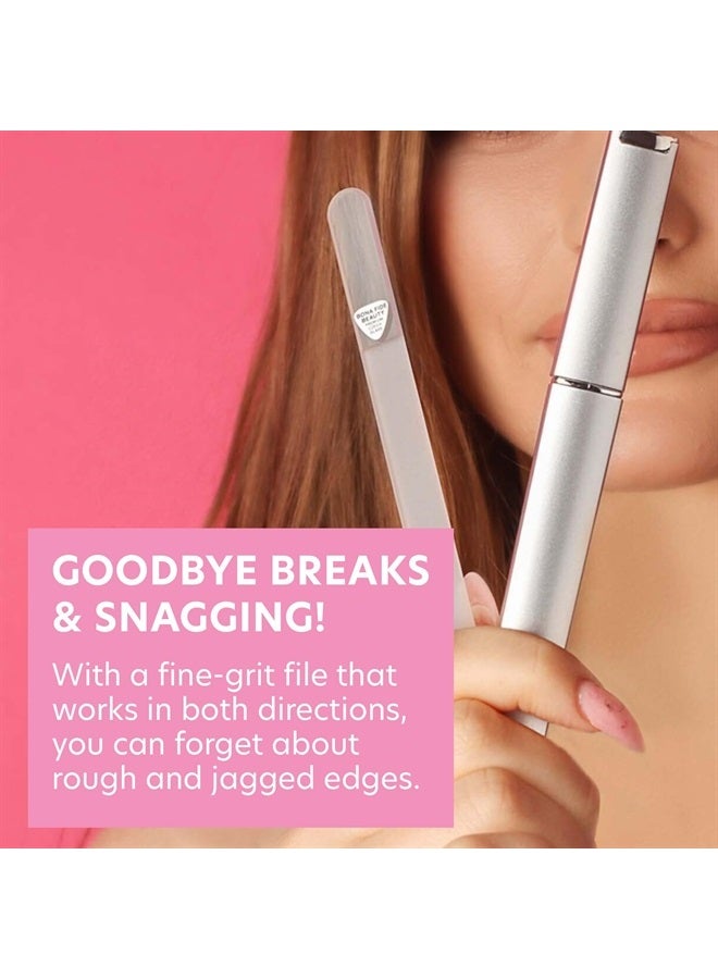 Bona Fide Beauty Bona Fide Beauty Czech Glass Nail Files for Natural Nails (Clear) - 1Pc Crystal Nail Filer, Nano Glass File with Case Handcrafted in The Czech Republic - Image 5