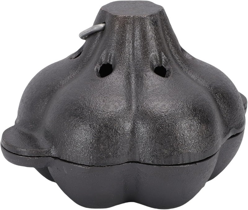 Generic Cast Iron Versatile Garlic Roasting Pot for Indoor Outdoor BBQ Grill, Pre Seasoned, Kitchen Oven for Garlic Roaster, Smoker - Suitable for Barbecue Lovers - Image 2