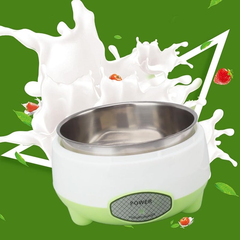 Green Greek Yogurt Maker Machine Stainless Steel Container 15W Automatic Homemade DIY Yogurt - Image 4