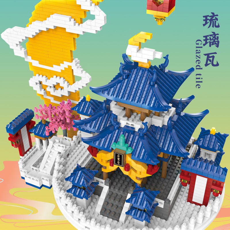 Compatible With Lego Guanghan Palace Building Blocks Puzzle Microparticles Peach Blossom Pool Chinese Style Building Assembled Creative Toys - Image 4