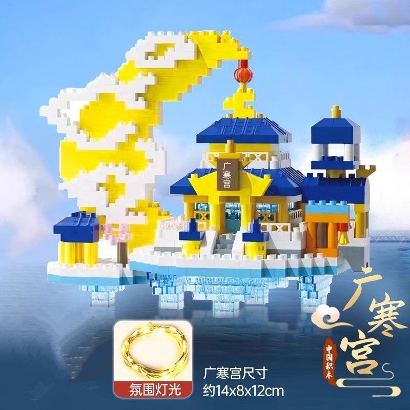 Compatible With Lego Guanghan Palace Building Blocks Puzzle Microparticles Peach Blossom Pool Chinese Style Building Assembled Creative Toys - Image 1
