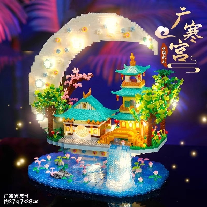 Compatible With Lego Guanghan Palace Building Blocks Puzzle Microparticles Peach Blossom Pool Chinese Style Building Assembled Creative Toys - Image 2