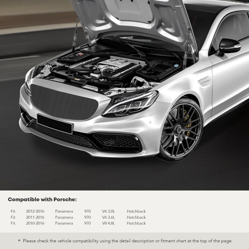 YHTAUTO Set of 2 Front Hood Lift Support Gas Struts Spring for 2010-2016 Porsche 970 Panamera - Image 2