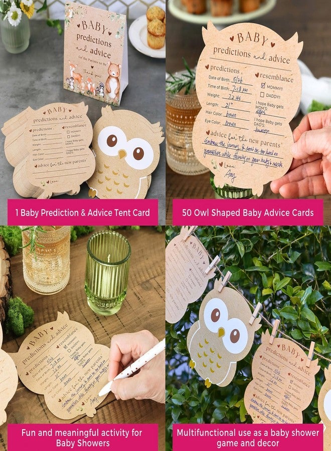 Kate Aspen Woodland Animal Advice Cards For Baby Shower Game & Activity, Baby Prediction Cards, Baby Shower Decorations, (Set of 50) - Image 5
