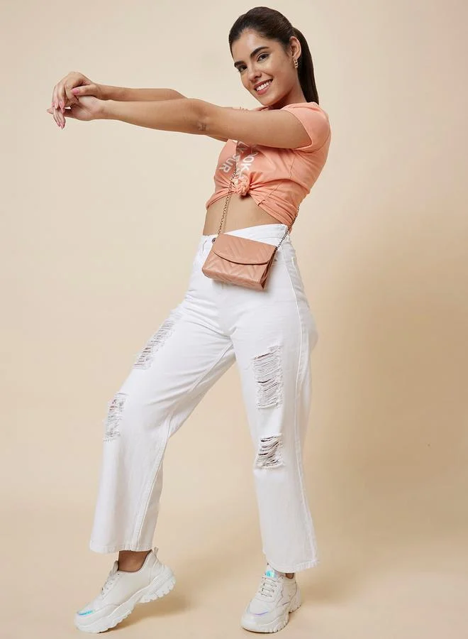 globus Globus Boyfriend Fit Mid-Rise Distressed Jeans