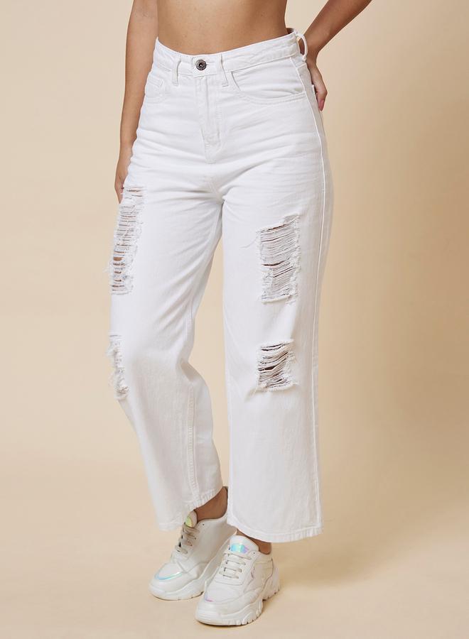 Globus Boyfriend Fit Mid-Rise Distressed Jeans - Image 4