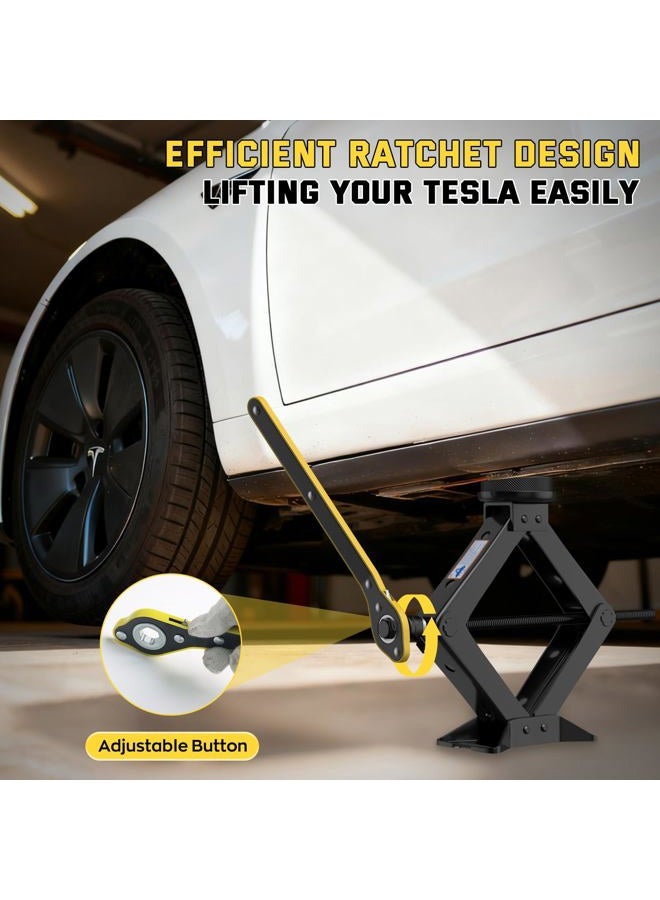 IMAYCC 3 Ton Car Jack for Tesla Model Y Model 3, 4.1"-18.3" Lifting Scissor Jack with Lug Wrench, Tesla Tire Change kit for Model Y/3/S/X. - Image 5