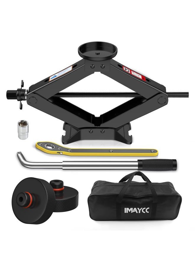 IMAYCC 3 Ton Car Jack for Tesla Model Y Model 3, 4.1"-18.3" Lifting Scissor Jack with Lug Wrench, Tesla Tire Change kit for Model Y/3/S/X. - Image 1
