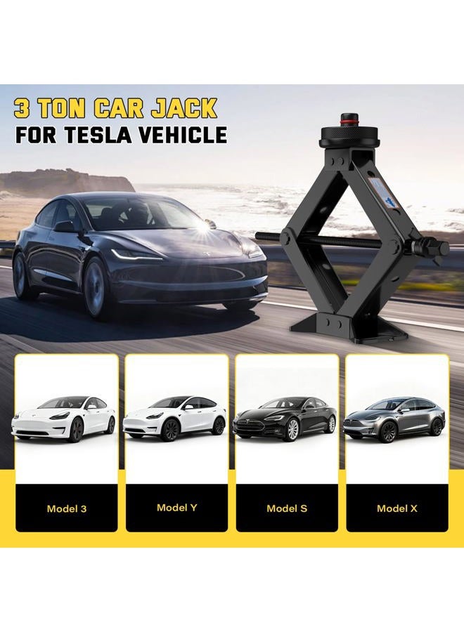 IMAYCC 3 Ton Car Jack for Tesla Model Y Model 3, 4.1"-18.3" Lifting Scissor Jack with Lug Wrench, Tesla Tire Change kit for Model Y/3/S/X. - Image 2