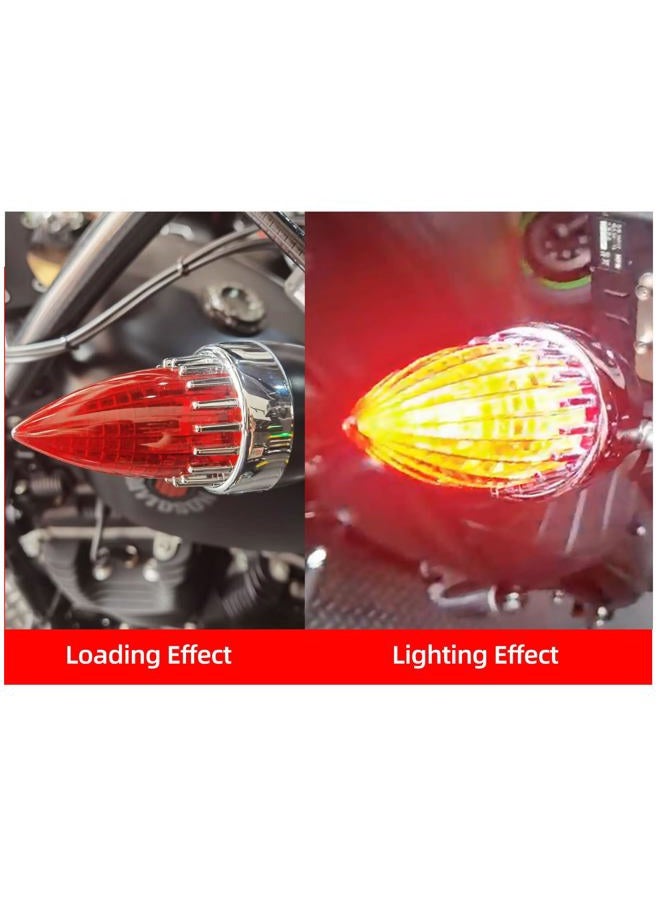 FATECIM 2" Turn Signal Light Covers Supersonic Replacement Red Lenses Clip On for Softail Street Road Glide Fat Boy Sportster Dyna Deluxe Chrome Bezel - Image 3